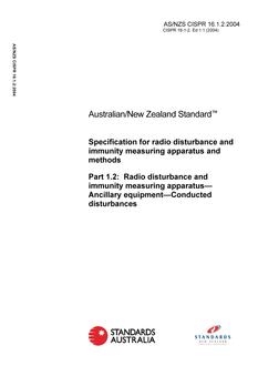 AS/NZS CISPR 16.1.2:2004 (2ND EDITION)