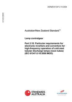 AS/NZS 61347.2.10:2004