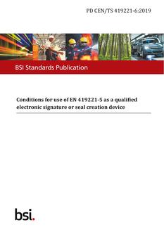 BS PD CEN/TS 419221-6